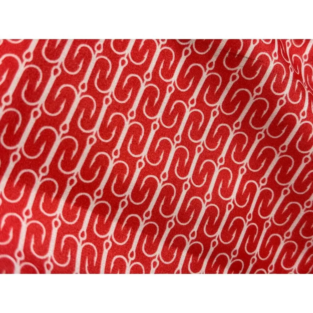 Ocean Coast Men's Size L Salmon Swim Trunks Fish Hooks Pattern Elastic Waist